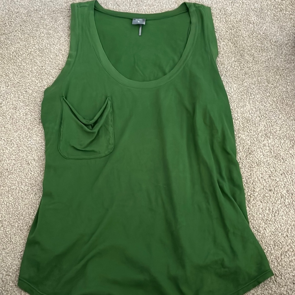 bobi Green Scoop Neck Tank with Pocket
